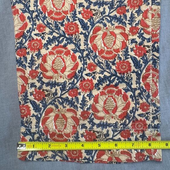 Liz Claiborne Audra Crop Pant Women's 10 Orange Navy Tan Classic Fit Pockets - Picture 13 of 13